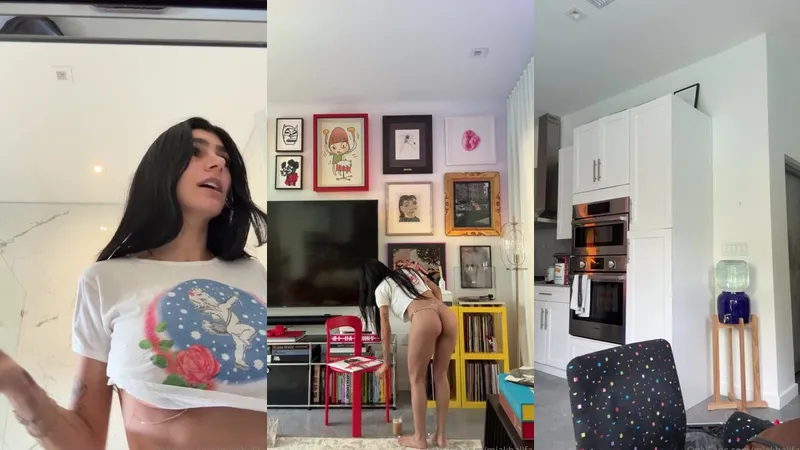 Mia Khalifa OnlyFans Video Taking Fans On A House Tour With Her Big Boobs Peeking Out