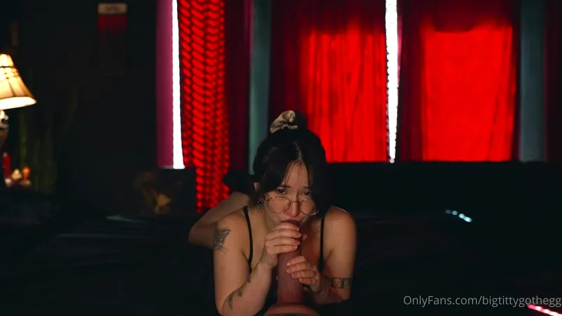 BigTittyGotheEgg Suck A Dildo In Lingerie Before Riding The Black Dildo In This Steamy OnlyFans Video