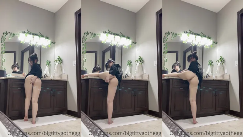 BigTittyGotHegg Strips Naked In The Bathroom Showing Off Her Assets In This OnlyFans Video