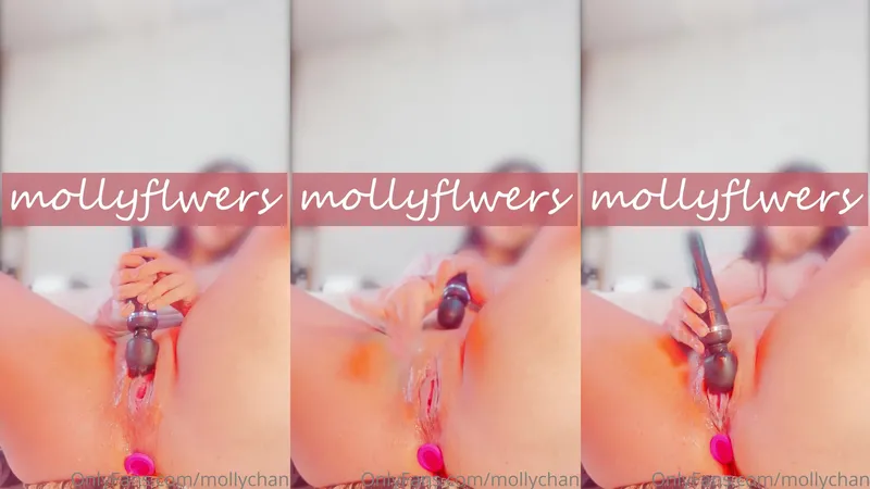 Mollyflwers OnlyFans Video Masturbating With A Big Black Vibrator For Pleasure