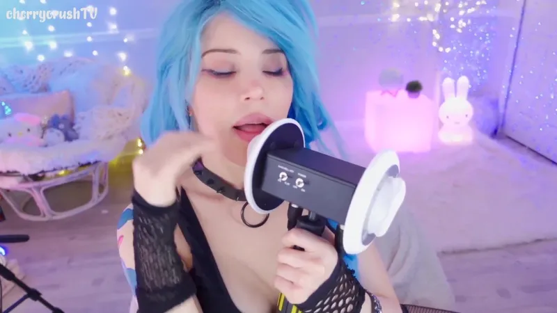 cherrycrushTV Blue-Haired Babe Play In a Sensual ASMR Video