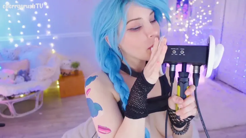 cherrycrushTV Blue-Haired Babe Play In a Sensual ASMR Video