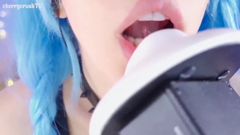 cherrycrushTV Blue-Haired Babe Play In a Sensual ASMR Video