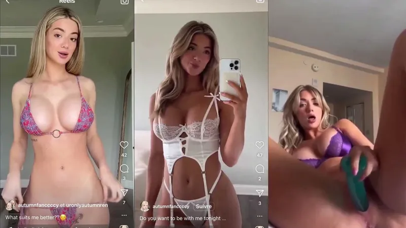 autumnfancccy shows off her big tits in lingerie and teases her wet pussy with a dildo in her bedroom