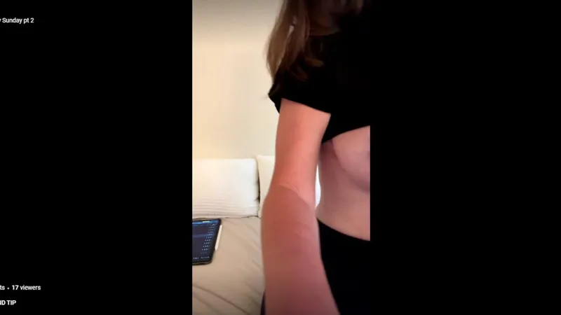 Katee Gives a Close-Up Pussy Tease in Tight Black Outfit