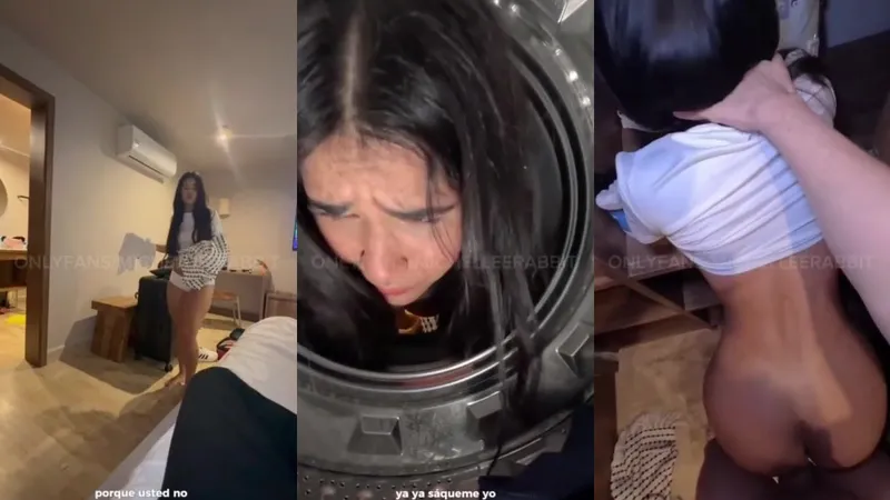 Michelle Rabbit Stuck In The Washing Machine And Gets Fucked