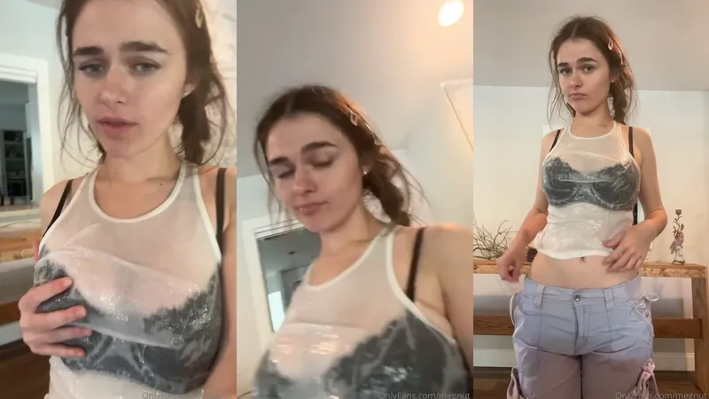 OnlyFans Petite Cutie Megnut Play In A See Through Tank Top And Jeans In This Sensual Video