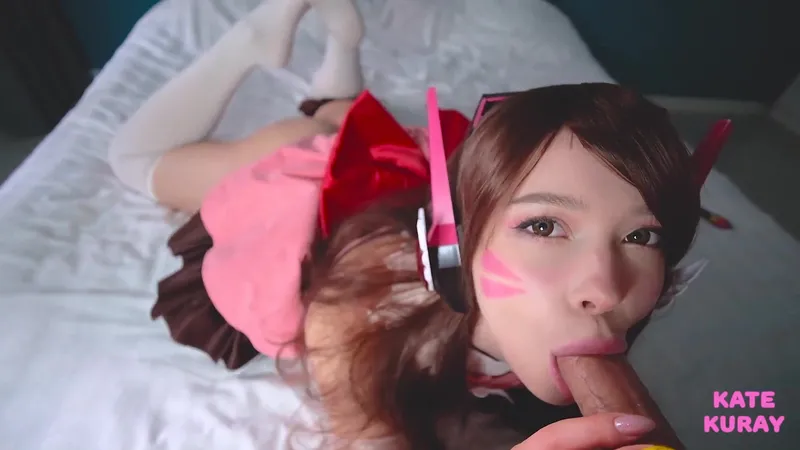 Kate Kuray Gives a Sloppy Blowjob and Gets Banged Hard On Her Pussy in Cosplay Lingerie.