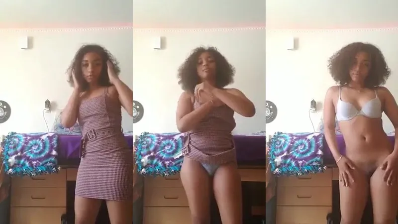 Ebony Curvy Goddess Strips Down To White Lingerie In Video