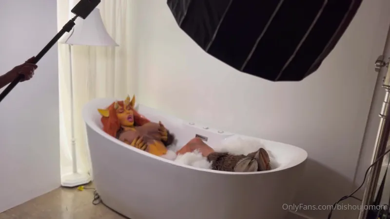Bishoujomom Gets Naughty in Furry Cosplay Bathtub Video