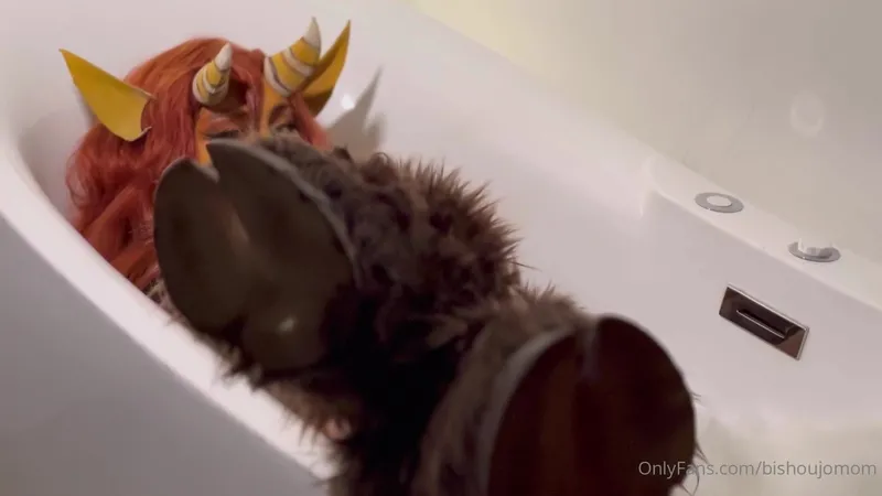 Bishoujomom Gets Naughty in Furry Cosplay Bathtub Video
