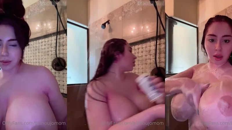 Bishoujomom Takes A Steamy Shower Showing Her Wet Curvy Body And Big Tits