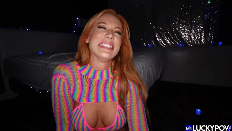 MrLuckyPOV Madison Morgan Curvy Goddess Gets Fucked Hard in Rainbow Bodysuit.