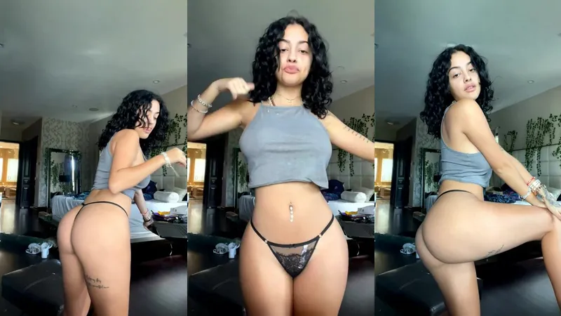 Malu Trevejo teasing in sexy lingerie and crop top OnlyFans video.