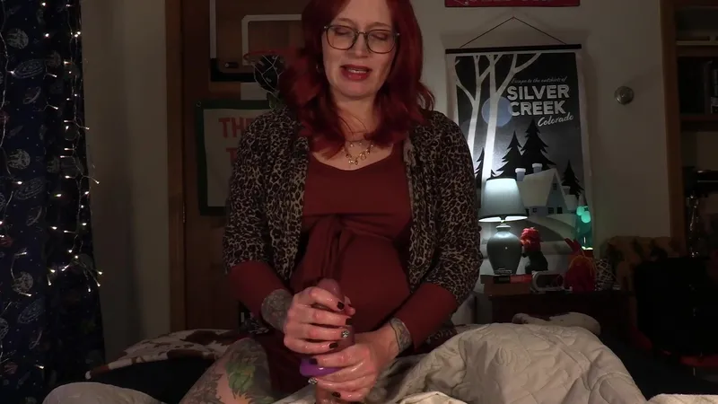 Bettie Bondage Pregnant Curvy Goddess Rides Step Son's Cock in Cozy Bedroom Video.