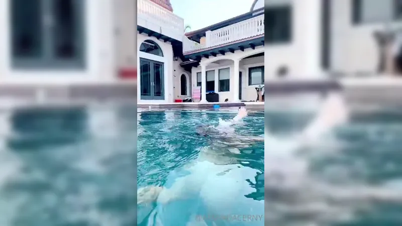 Amanda Cerny Naked Swimming Pool Onlyfans Video Tape Leaked