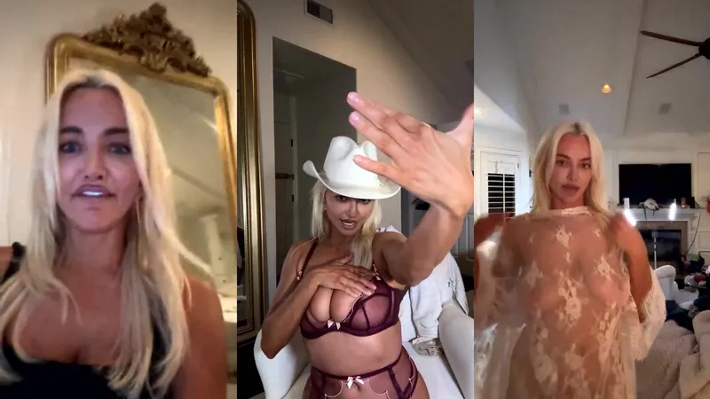 Lindsey Pelas Try On Haul Lingerie And Sheer Robe During Sexy Live Stream Video