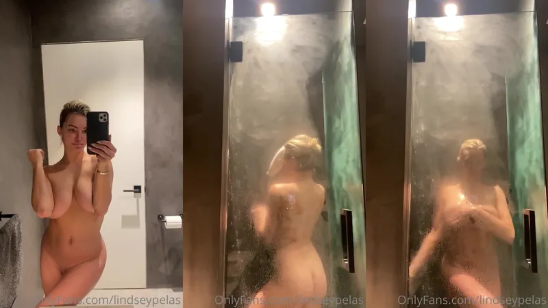 Lindsey Pelas Show Off Naked In The Shower While Recording On OnlyFans