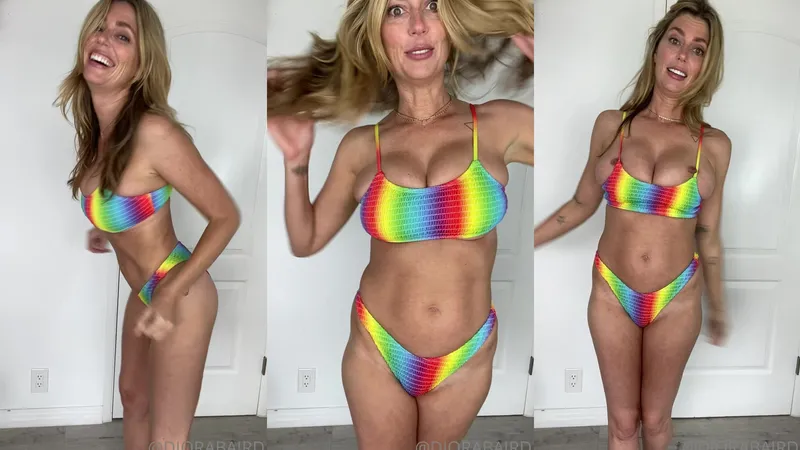 Diora Baird In A Rainbow Bikini With A Playful Vibe In This Seductive Video