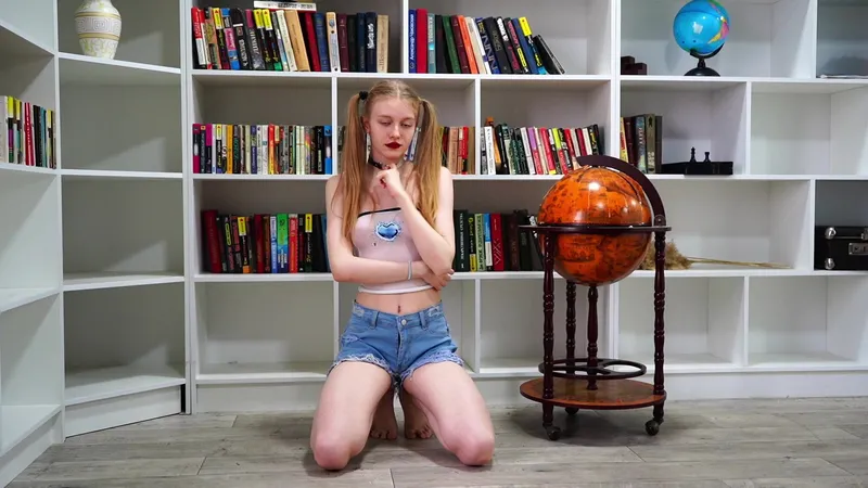 TeenMarvel Strips Down To Nothing In The Library In Petite Cutie Video