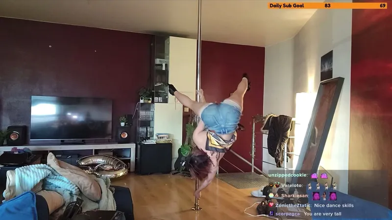 Meowko gets naughty in a sexy pole dance video teasing with her perky tits