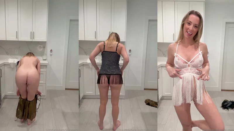 Vicky Stark Teases in Sexy Lingerie and Tight Skirts in Sensual OnlyFans Video