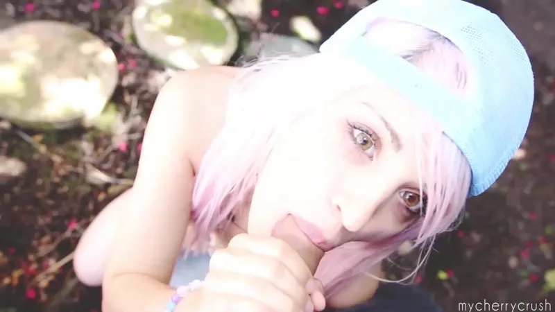 MyCherryCrush Giving Sloppy Outdoor Blowjob Video