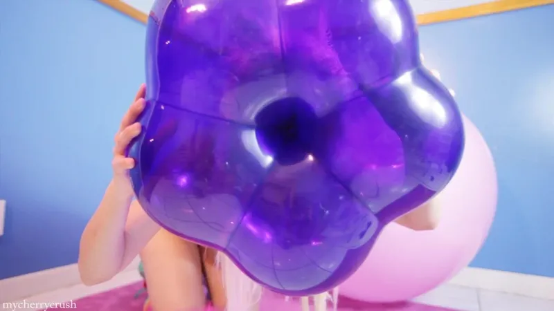 MyCherryCrush Brings You A Playful Fetish Video Playing With Giant Balloons In Lingerie