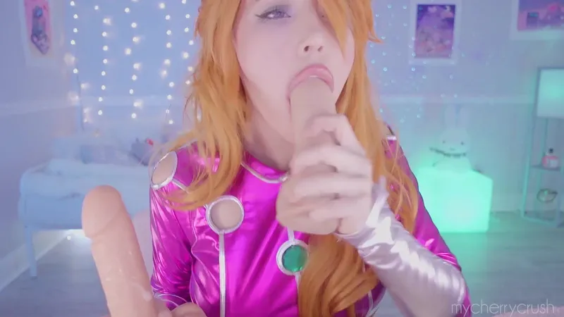MyCherryCrush Masturbate Her Wet Pussy With A Vibrator In A Pink Cosplay Video