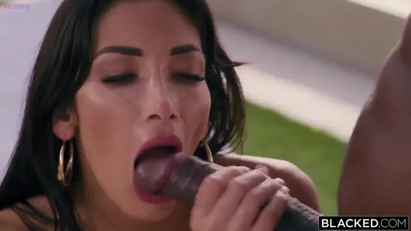 blonde and brunette babes giving intense blowjobs to BBC Video