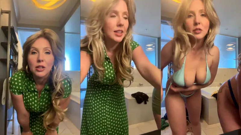 Lena Paul In Green Outfit And Bikini Try-on Session In OnlyFans Video