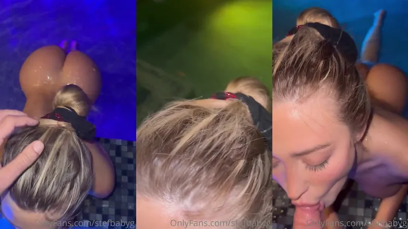 Stefanie Knight Gives a Wet Blowjob in the Swimming Pool POV Video from OnlyFans