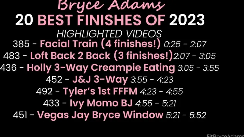 Bryce Adams FitBryceAdams Compilation of the Best Cumshots of 2023 Video.