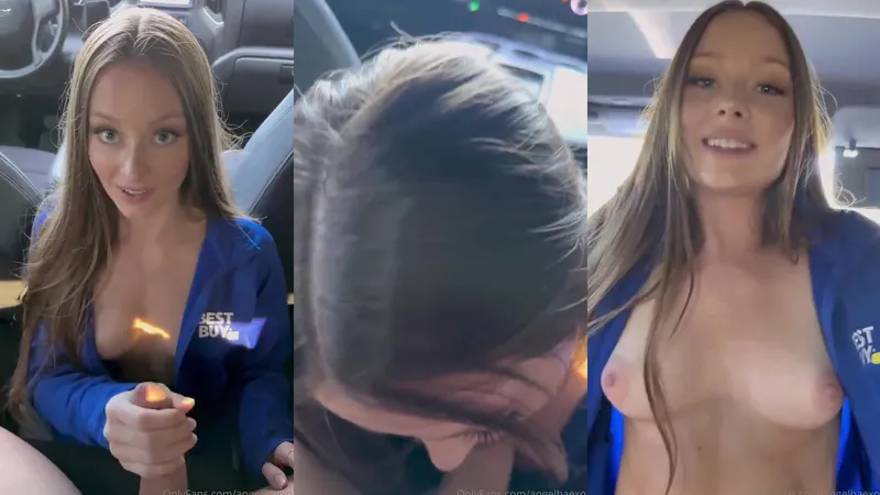 AngelBaeXO Gives a Sloppy Car Blowjob in POV Sextape Leaked from OnlyFans