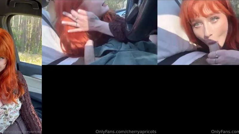 CherryApricots Gives Sloppy Car Blowjob in Public OnlyFans Leaked Video