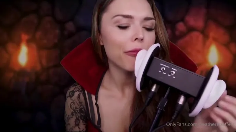 HeatheredEffect ASMR Vampire Ear Eating Video Leaked from OnlyFans