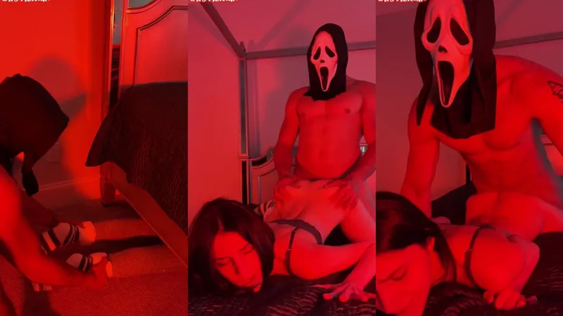 K8TIERAIN Ghostface masked fucks his dream girl in intense red-lit video