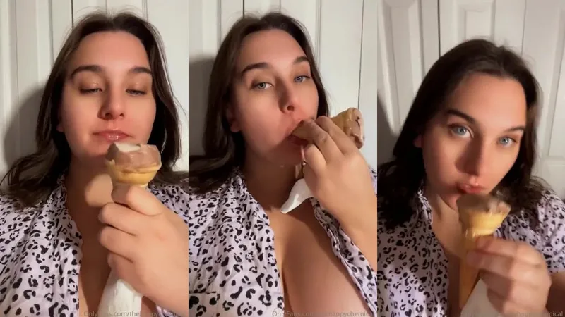 thehappychemical OnlyFans Video Sweet treat tease with Sarah Tonin in leopard print lingerie