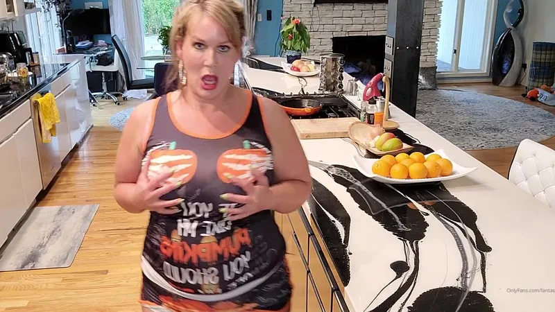 fantasymilfursula Halloween jammies tease video with big boobs and lingerie on OnlyFans