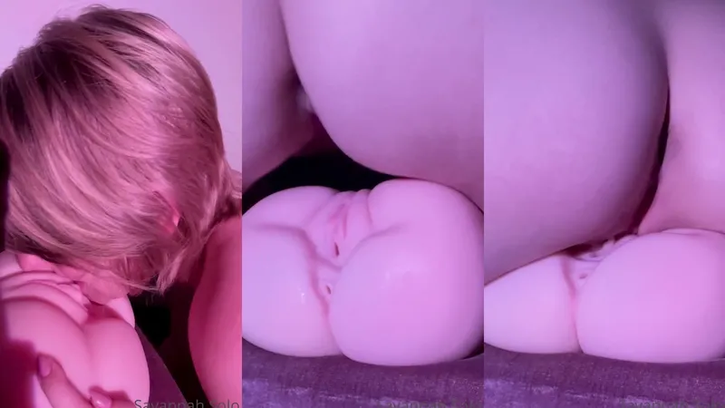 Savannah Solo Practices Pussy Licking Skills On A Fake Pussy