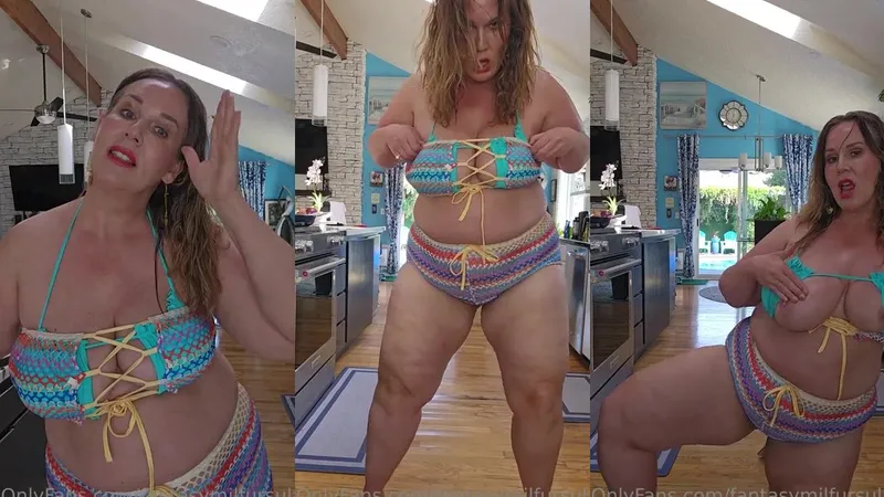 fantasymilfursula shakes her thick thighs in a bikini on OnlyFans teasing her fans on Mother's Day
