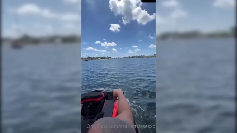 ScarlettKissesXO Rides a Jet Ski in Pink Bikini Showing her Thick Thighs and Juicy Ass in Public
