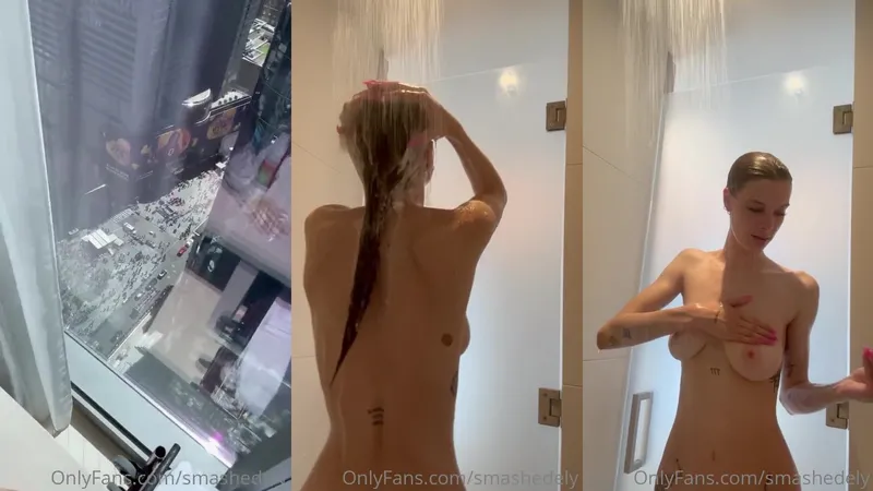 SMASHEDDALY Fit Babe Ashley Matheson Teasing in the Shower POV Video.