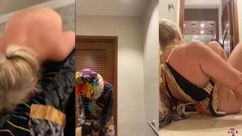 GibbyTheClown and Lila Lovely get freaky in the bathroom with intense intercourse