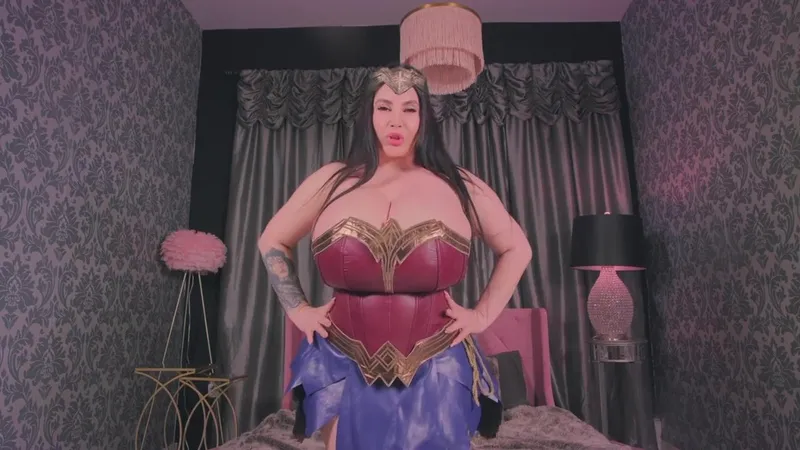 Korina Kova in Superwoman lures you in a Superheroine Roleplay Strip Tease and Masturbation video