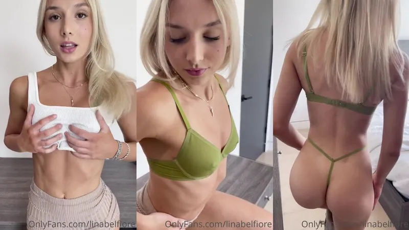 Lina Belfiore Stuns in Green Bikini Teasing Her Curves in Sensual OnlyFans Video