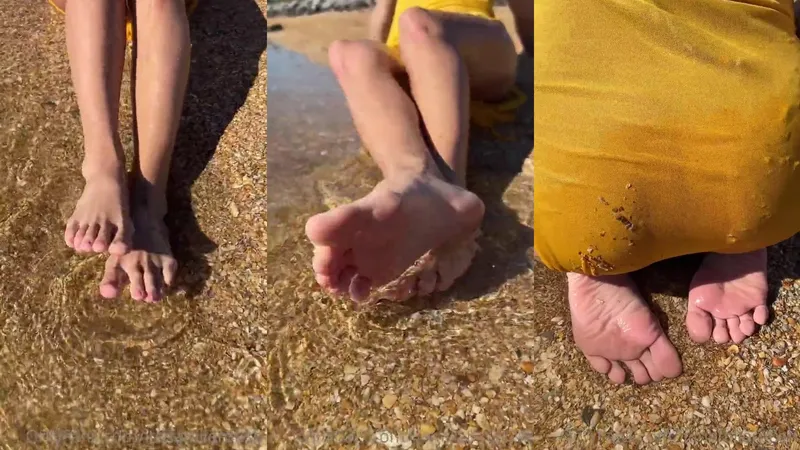 Natalie Roush Feet Tease On Beach in Public PPV Video Leaked