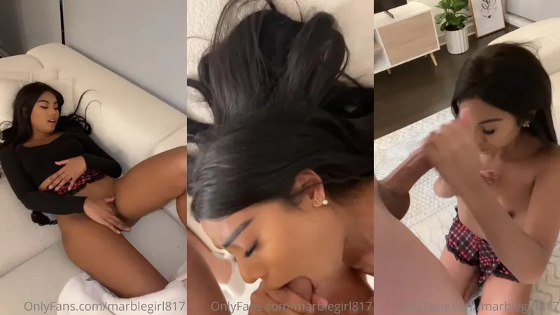 Marblegirl817 Stunning Blowjob Video in Plaid Skirt and Black Top on OnlyFans