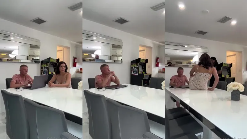 Alina Angel Teases in a Dress While Chatting in the Kitchen in this OnlyFans Video