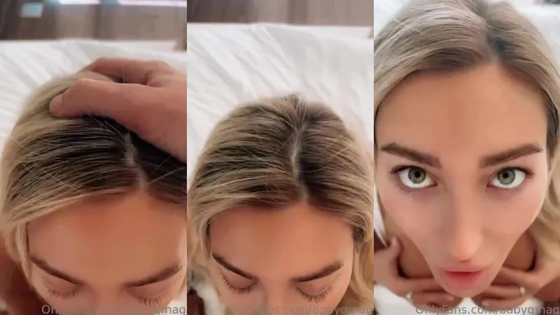 Babygmag OnlyFans Blonde Gives Sloppy Blowjob While Holding POV Camera